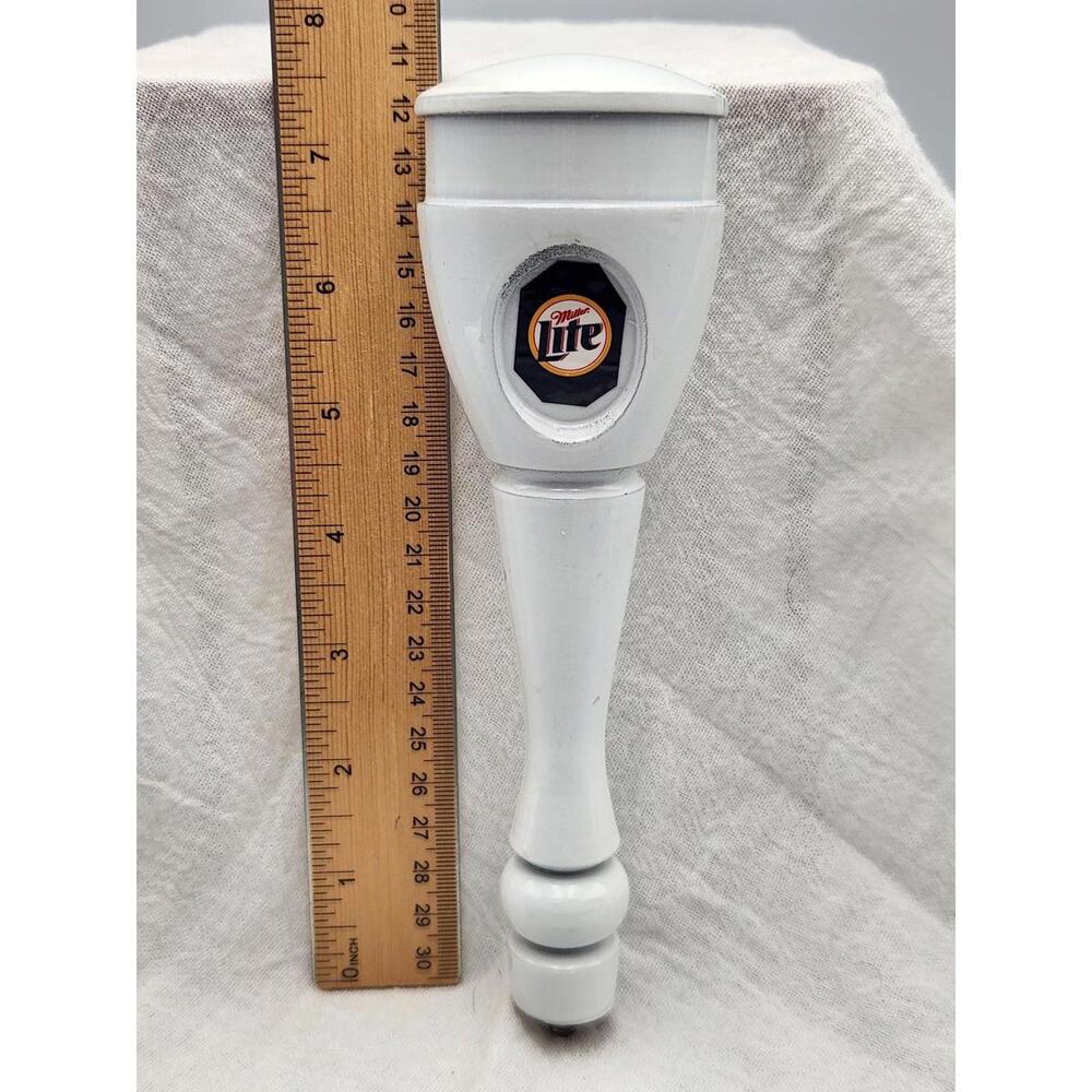 Miller Lite Beer Tap Handle White Vintage Style 12-inch Breweriana C15